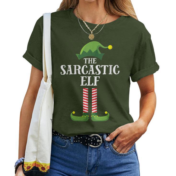 Sarcastic Elf Matching Family Group Christmas Party Women T-shirt