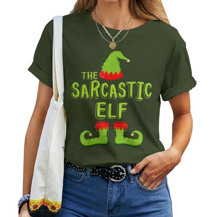 The Sarcastic Elf Matching Group Christmas Costume Women T-shirt