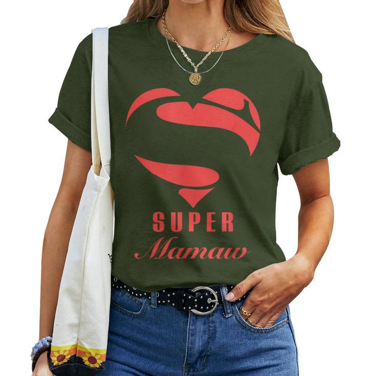 Super Mamaw Superhero Family Christmas Costume Women T-shirt