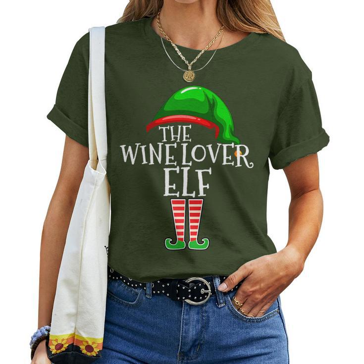 Wine Lover Elf Group Matching Family Christmas Drinking Women T-shirt