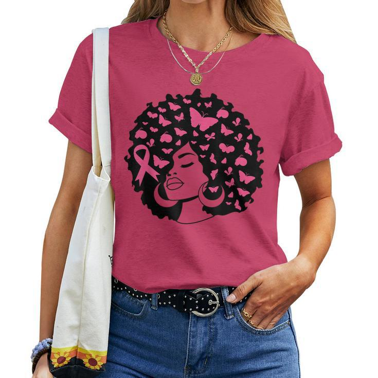 Breast Cancer Awareness Black Survivor Pink Ribbon Women T-shirt