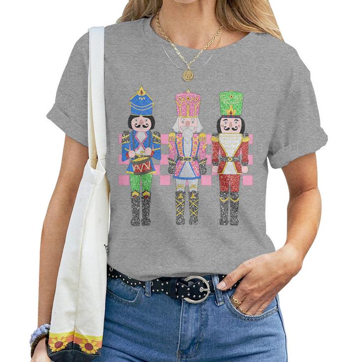 Vintage Pink Nutcracker Squad Ballet Pink Christmas Women T-shirt