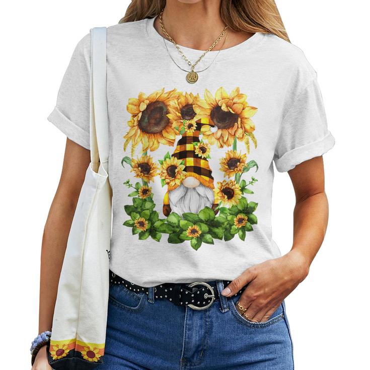 Cute Sunflower Gnome For Gardener And Cute Mom Summer Women T-shirt