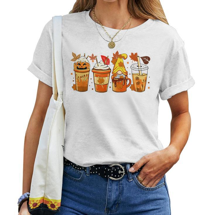 Autumn Thanksgiving Drinks Coffee Pumpkin Spice Latte Season Women T-shirt