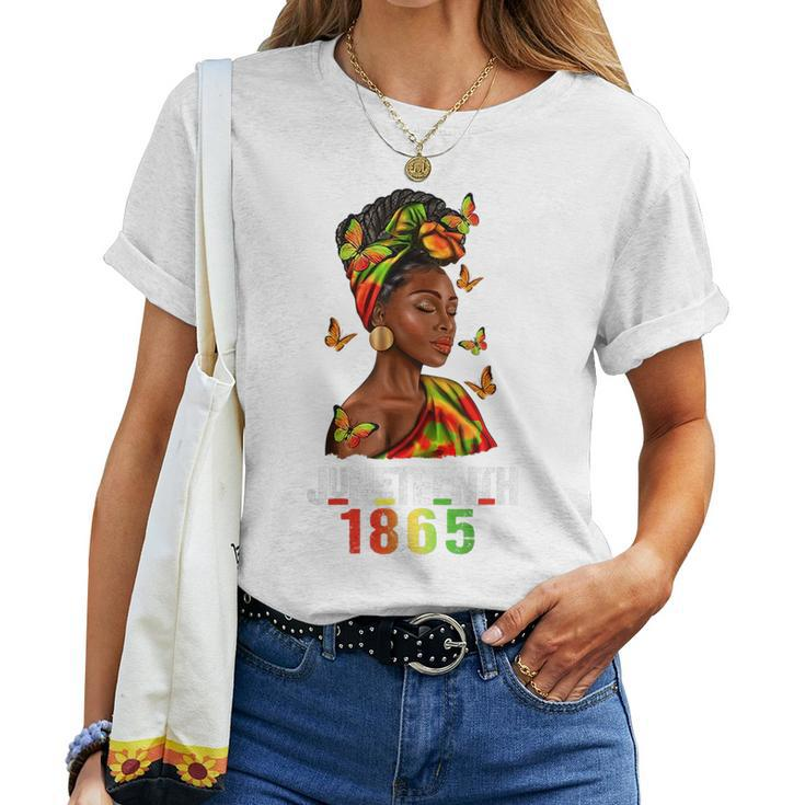 Celebrate Junenth 1865 Beautiful Black Women Butterfly Women T-shirt