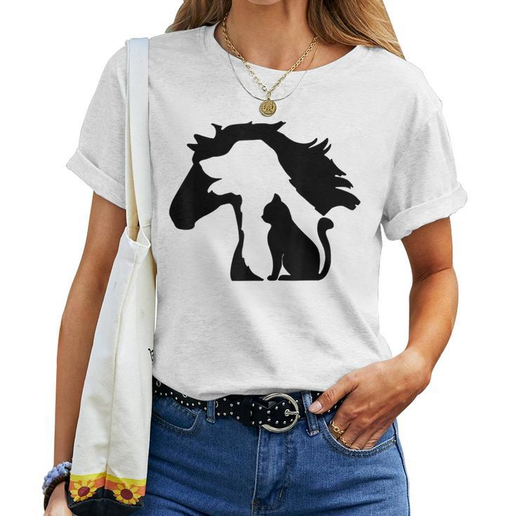 Cute Horse Dog Cat Lover Mother's Day Women T-shirt