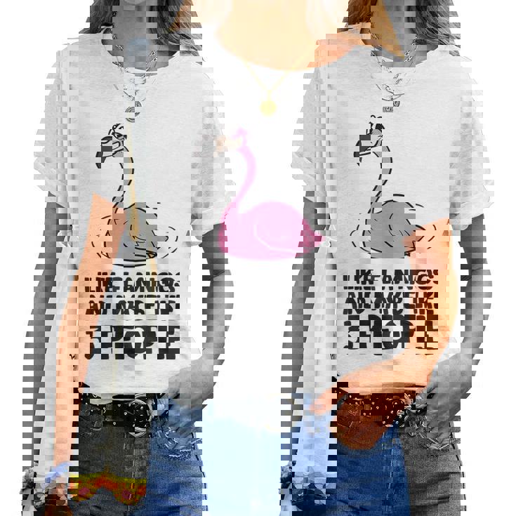 I Like Flamingos And Maybe Like 3 People Flamingos Women T-shirt