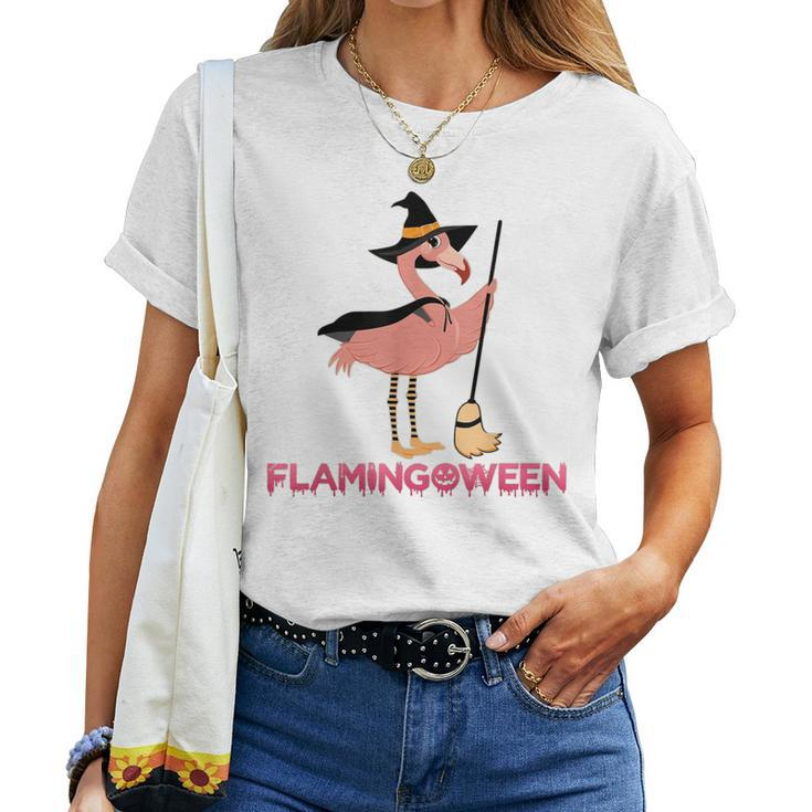 Flamingoween Flamingoween Witch Halloween Women T-shirt