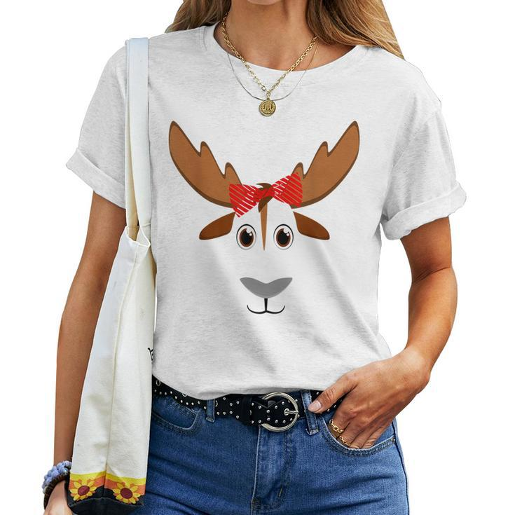 Floral Moose Animal Halloween Costume Women T-shirt