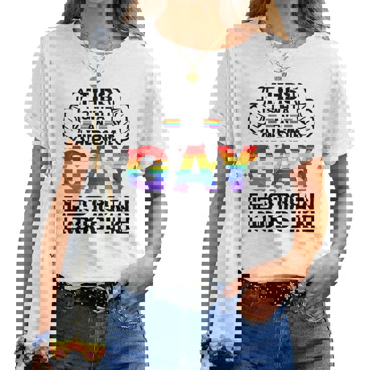 This Is What A Gay Electrician Looks Like Lgbtq Pride Month Women T-shirt Crewneck