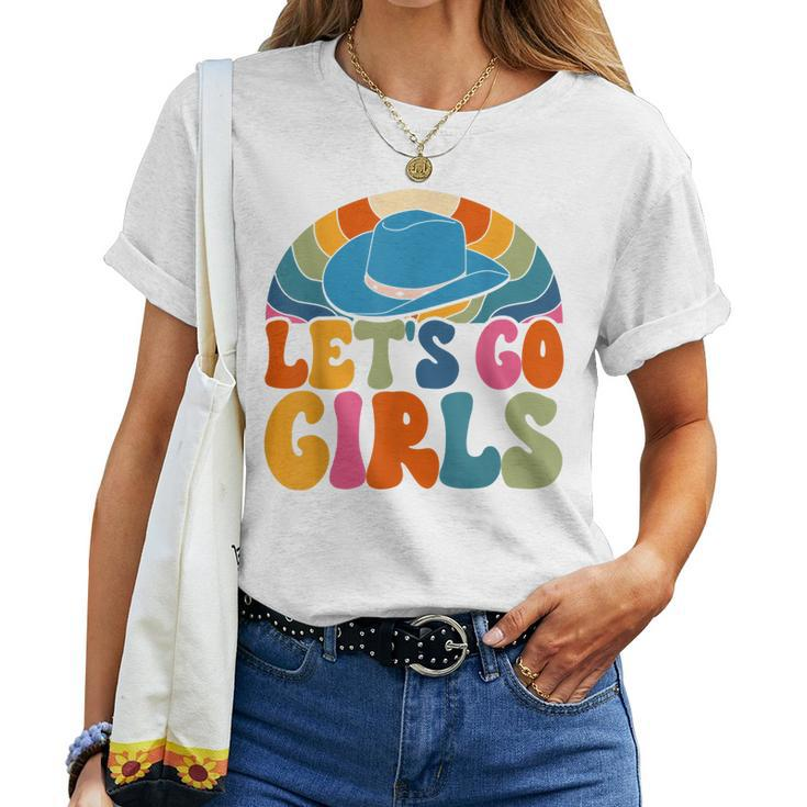 Lets Go Girls Cowgirls Hat Country Western Cowgirl Women T-shirt