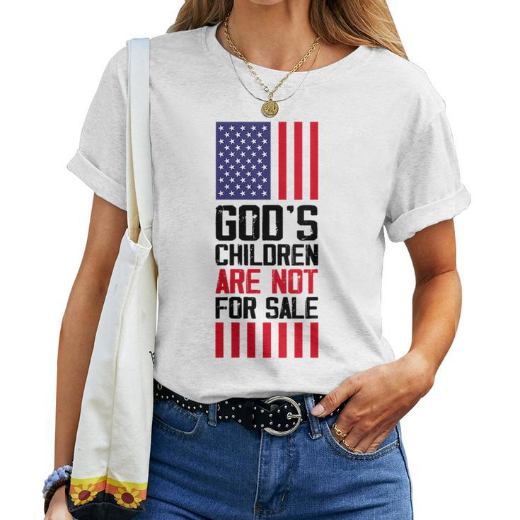 Gods Children Are Not For Sale Us Flag Christian Women T-shirt