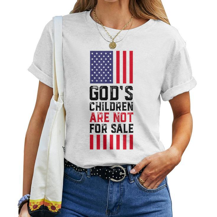 Gods Children Are Not For Sale Us Flag Christian Women T-shirt
