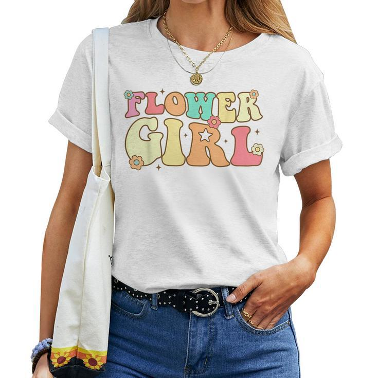 Groovy Flower Girl Wedding Proposal Flower Girl Toddler Kids Women T-shirt