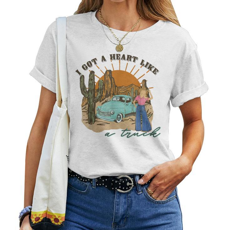I Got A Heart Like A Truck Western Boho Sunset Girl Desert Women T-shirt