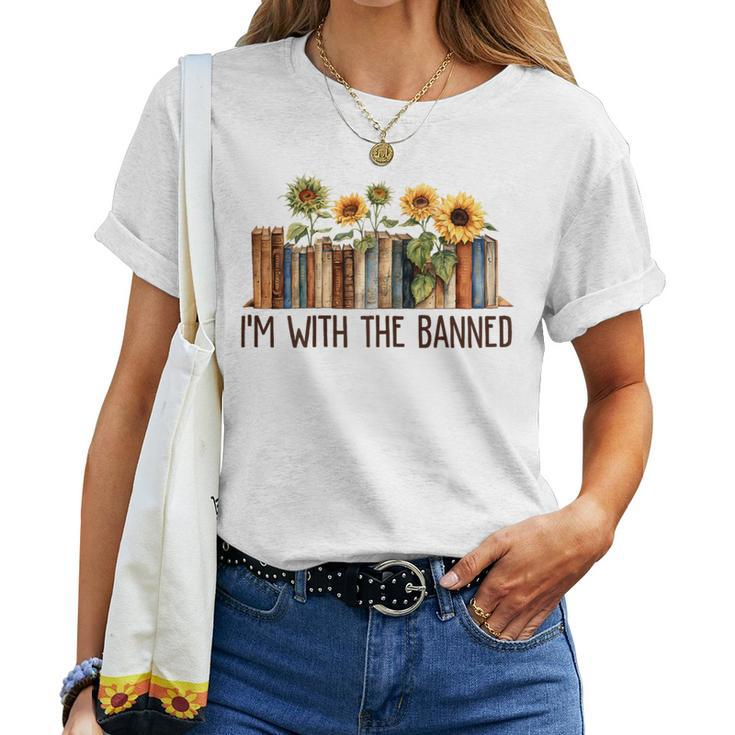 I'm With The Banned Books Read Lovers Sunflower For Women T-shirt