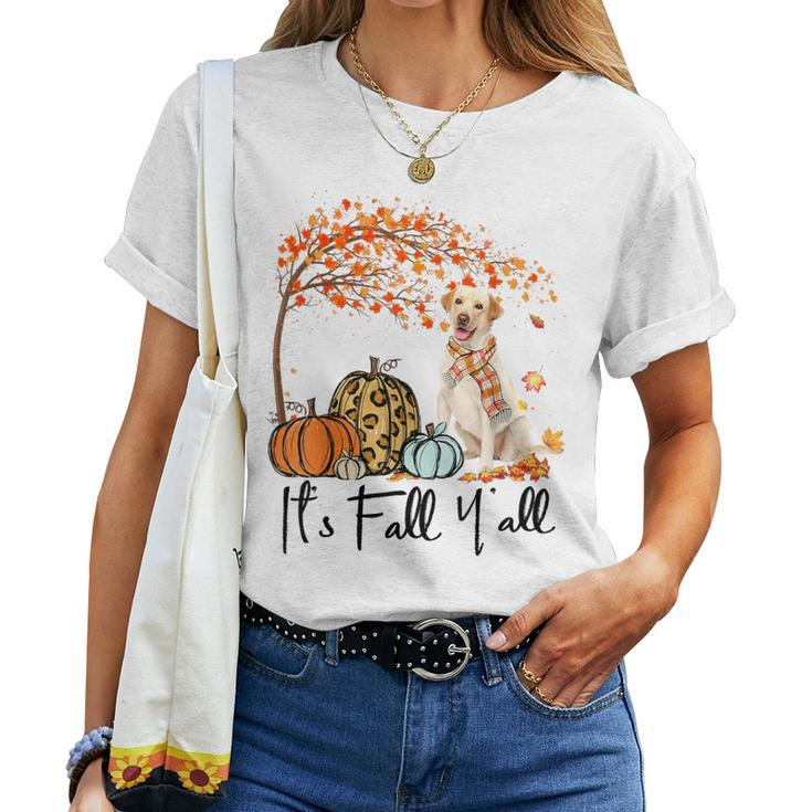 It's Fall Y'all Labrador Retriever Pumpkin Autumn Leaf Fall Women T-shirt