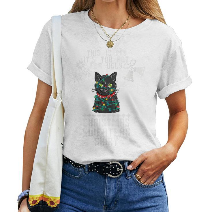 This Is My It's Too Hot For Ugly Christmas Sweaters Cat Women T-shirt