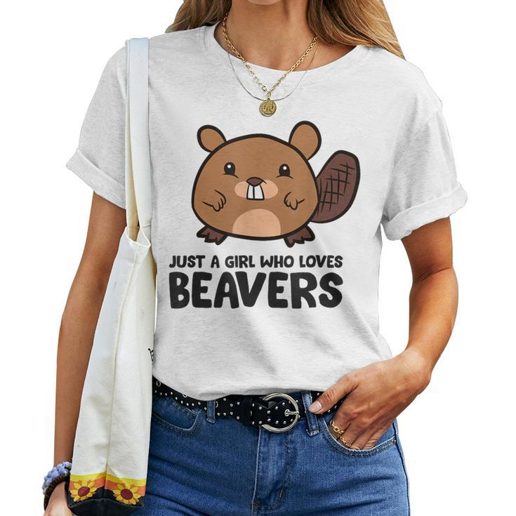 Just A Girl Who Loves Beavers Cute Beaver Women T-shirt