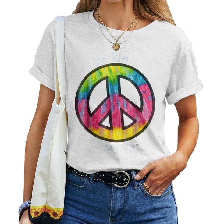 Be Kind Always Fun Tie Dye Peace Sign Kindness T Women T-shirt
