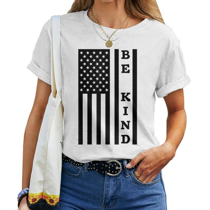 Be Kind American Flag Unity Day Orange No Bullies Kindness Women T-shirt