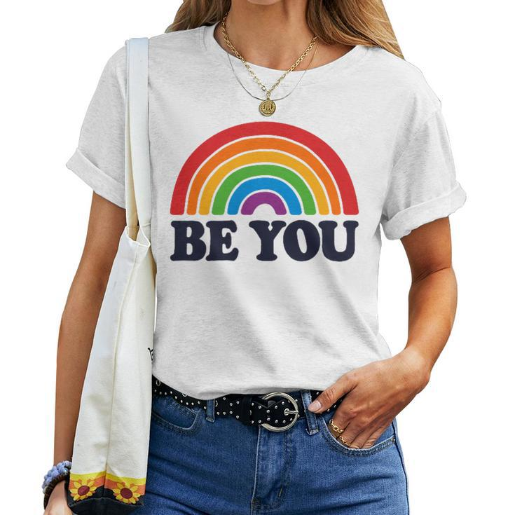 Lgbtq Be You Pocket Gay Pride Lgbt Ally Rainbow Flag Vintage Women T-shirt