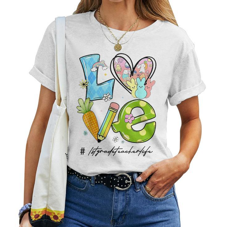 Love 1St Grade Teacher Matching Easter Day Men Women For Teacher Women T-shirt
