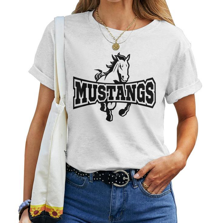 Mustangs Teacher Student School Sports Fan Team Spirit Women T-shirt