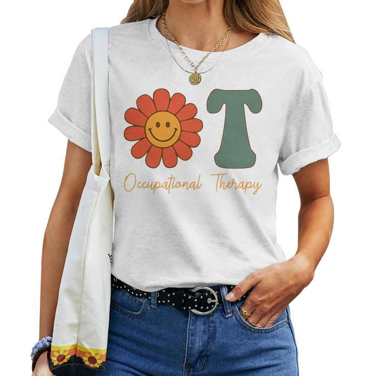 Occupational Therapy -Ot Therapist Ot Month Groovy Retro Women T-shirt