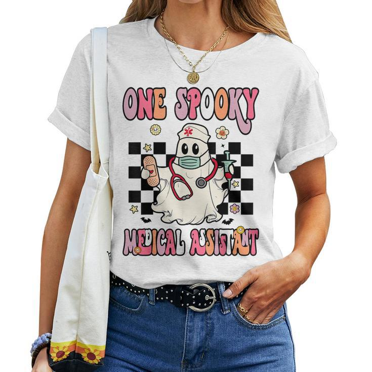 One Spooky Medical Assistant Ghost Halloween Cma Nurse Women T-shirt