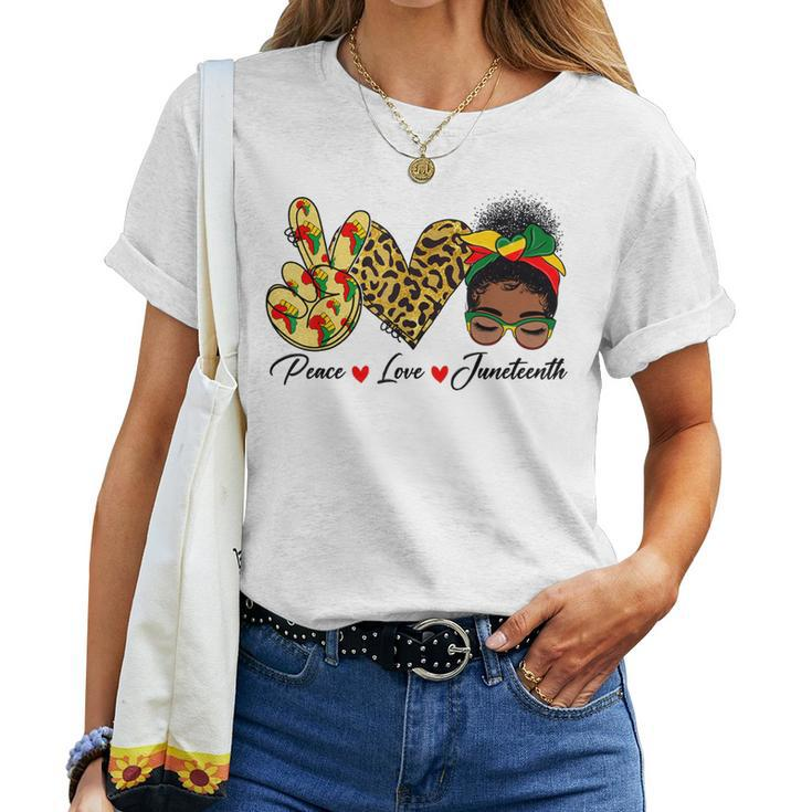 Peace Love Junenth 1865 Black Queen Women African Pride Women T-shirt