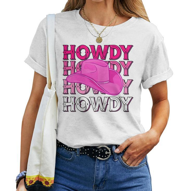 Pink Howdy Cowgirl Western Country Rodeo Awesome Cute Women T-shirt