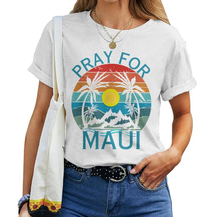 Pray For Maui Hawaii Wildflower Support Women T-shirt