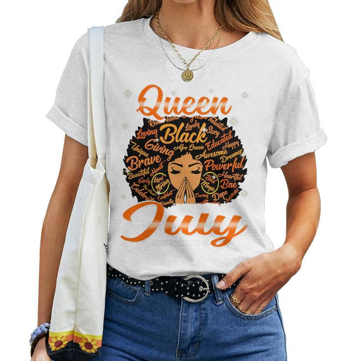 Queen Was Born In July Black History Birthday Junenth Women T-shirt