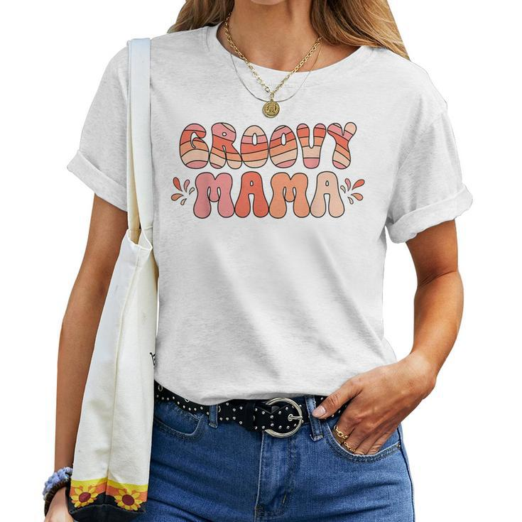 Retro Groovy Mama Matching Family 1St Birthday Party Women Women T-shirt