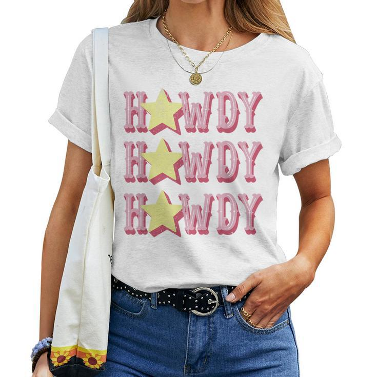 Retro Vintage Howdy Rodeo Western Country Southern Cowgirl Women T-shirt