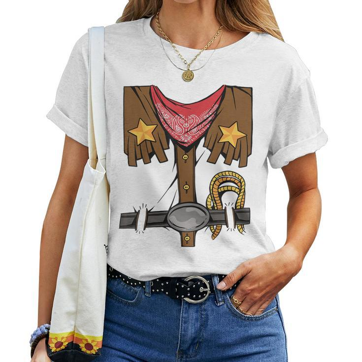 Rodeo Outfit Wild Western Cowboy Cowgirl Halloween Costume Women T-shirt