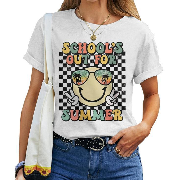 Schools Out For Summer Cute Smile Face Last-Day Of School Women T-shirt