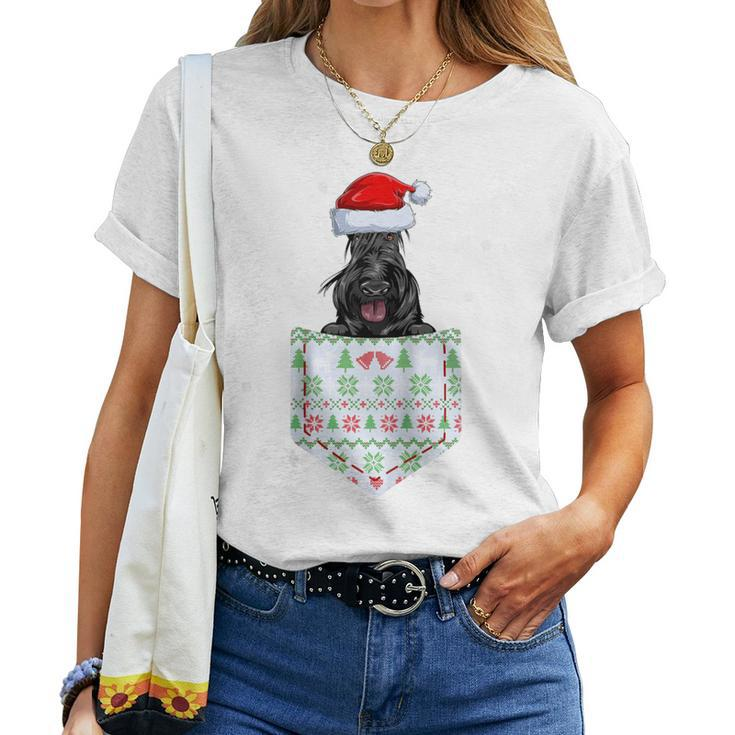 Scottish Terrier In Your Pocket Ugly Christmas Sweater Women T-shirt