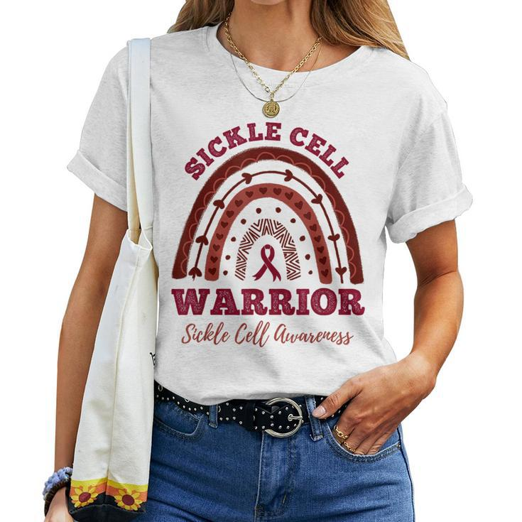 Sickle Cell Warrior Rainbow Sickle Cell Awareness Women T-shirt