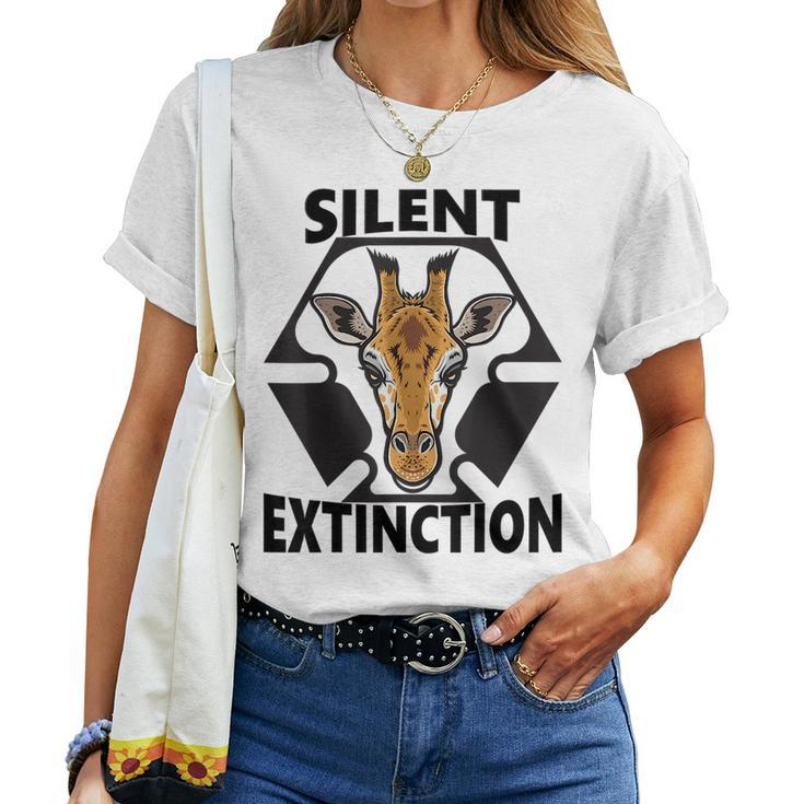 Silent Extinction Giraffe Animals Love Apparel Animals Women T-shirt
