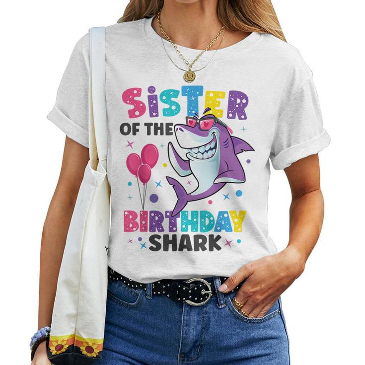 Sister Of The Shark Birthday Sis Matching Family Women T-shirt