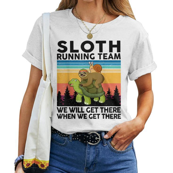 Sloth Sloth Running Team Runner 5K Full Marathon Running Women T-shirt