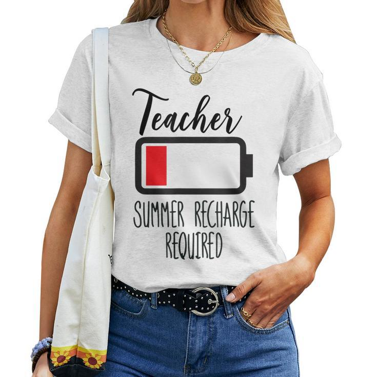 Teacher Summer Recharge Required Men Women Teacher Life Women T-shirt