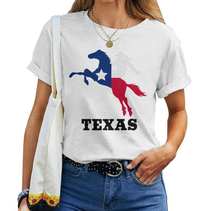 Texas Flag Rodeo Cowboy Cowgirl For Men For Women Women T-shirt