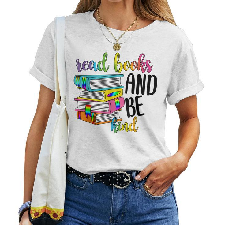 Tiedye Read Books And Be Kind Outfit For Book Readers Women T-shirt