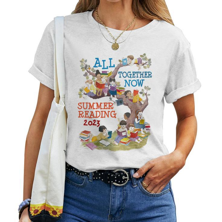 All Together Now Summer Reading 2023 Tree Books Librarian Women T-shirt