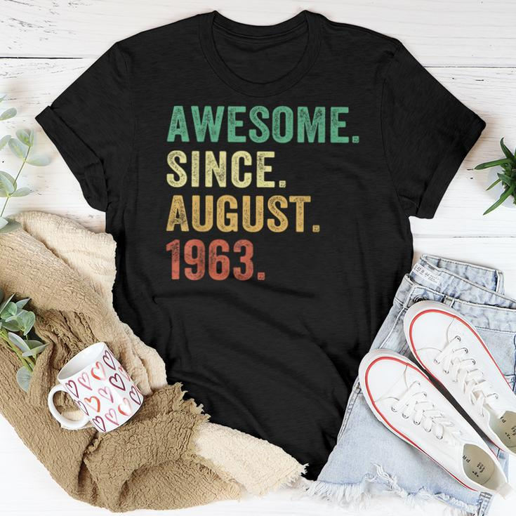 60 Year Old Gift 60Th Birthday Men Awesome Since August 1963 Women T-shirt Funny Gifts