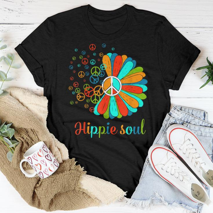 60S 70S Peace Sign Tie Dye Hippie Sunflower Outfit Women T-shirt Unique Gifts