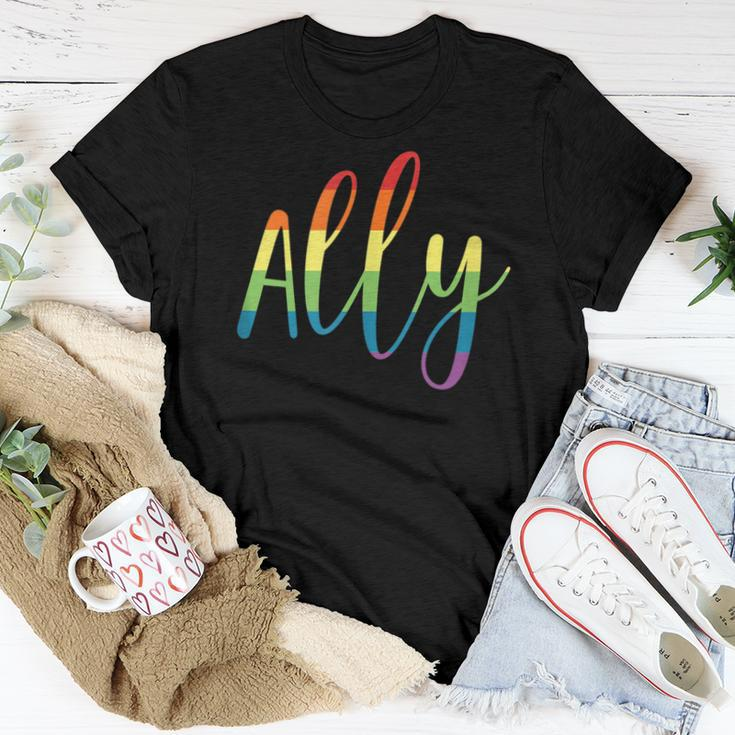 Ally Pride Gay Lgbt Day Month Parade Rainbow Flag Women T-shirt Unique Gifts